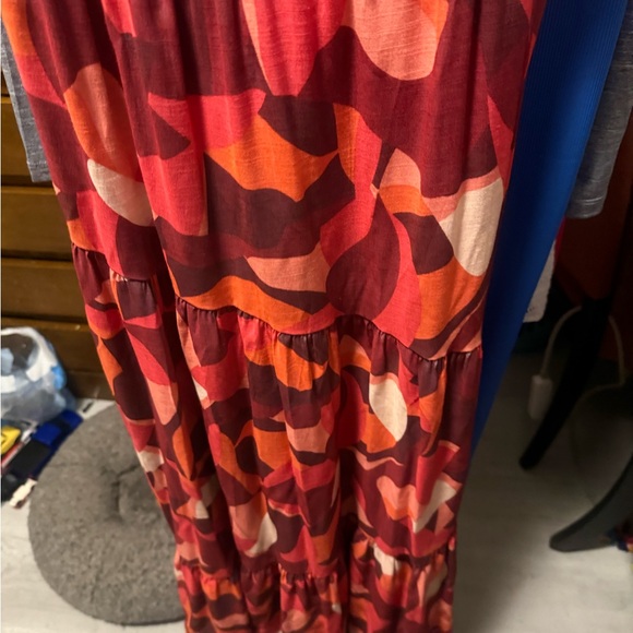 Nine West Orange Red Sundress Sleeveless Spaghetti Strap - Picture 4 of 8